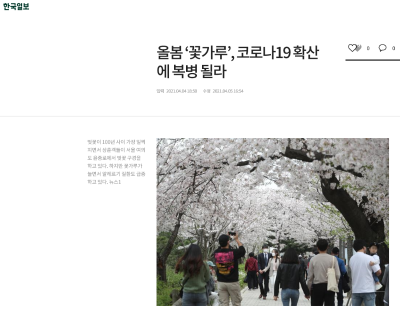 올봄'꽃가루', 코로나19 확산 복산에 복병되라